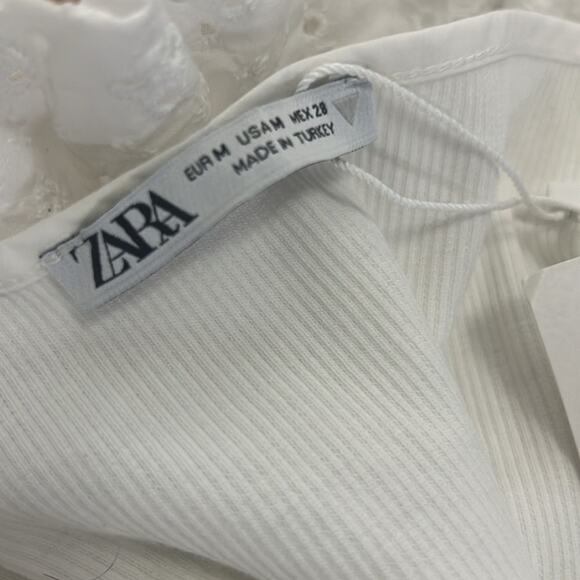 ZARA NWT RUFFLED EYELET CROPPED‎ TOP SIZE M - Picture 5 of 8